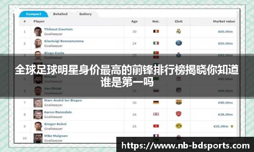 全球足球明星身价最高的前锋排行榜揭晓你知道谁是第一吗